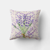 甘いラベンダーの紫色の花の花束 クッション (裏面)