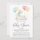 甘いラマのバーチャルベビーシャワー 招待状 (正面)