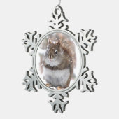 甘いリス スノーフレークピューターオーナメント (右)