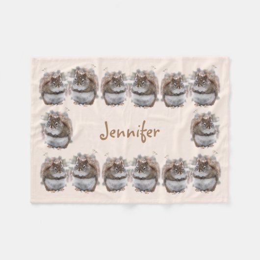 甘いリス フリースブランケット (正面(横))