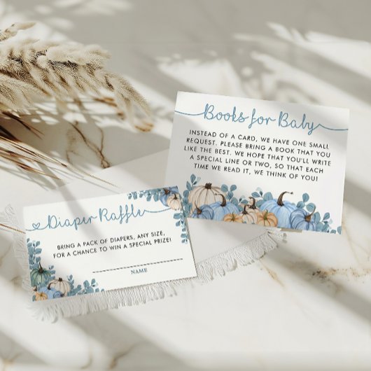 甘いリトルカボキンブルー秋の本ベビー エンクロージャーカード