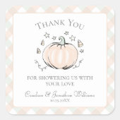 甘いリトルカボチャありがとう好意ステッカー スクエアシール (正面)