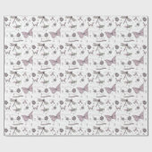 甘いリトルクリッター繊細な赤面ピンク&ホワイト ラッピングペーパー (フラット)