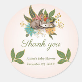 甘いリトルシカ魔法フォレストウッドランドアニマルズ ラウンドシール