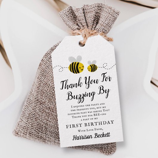 甘いリトルハニービー1st誕生日ありがとう ギフトタグ