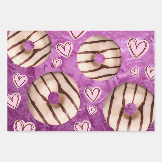 甘いレインボーカラフルドナツギフトラップ ラッピングペーパーシート (正面2)