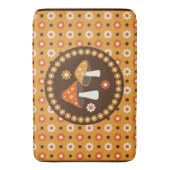 甘いレトロキノコと花 バスマット (正面縦)