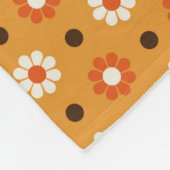 甘いレトロキノコと花 フリースブランケット (角)