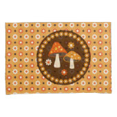 甘いレトロキノコと花 枕カバー (正面右)