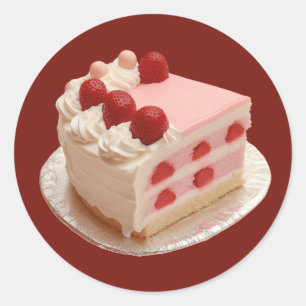 甘いレトロデライトストロベリーレイヤーケーキ ラウンドシール