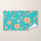 甘いレトロ花柄とピンクバスタオルセット バスタオルセット (ハンドタオル)