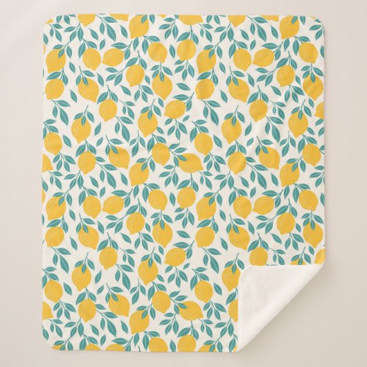 甘いレモンの枝のパターン シェルパブランケット (正面)