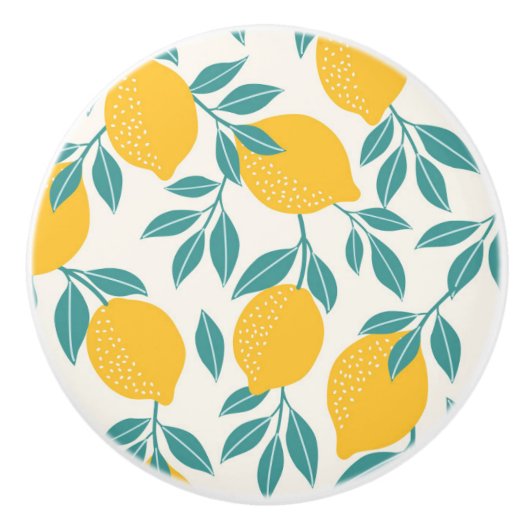 甘いレモンの枝のパターン セラミックノブ (正面)