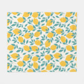 甘いレモンの枝のパターン フリースブランケット (正面(横))
