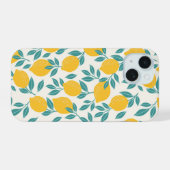 甘いレモンの枝のパターン iPhone 15ケース (裏面横)