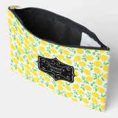 甘いレモンの葉のパタパーソナライズされたーン アクセサリーポーチ (見開き)