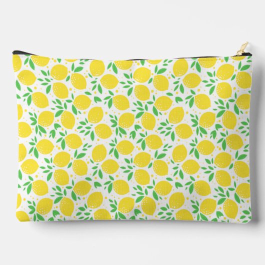 甘いレモンの葉のパタパーソナライズされたーン アクセサリーポーチ (裏面)