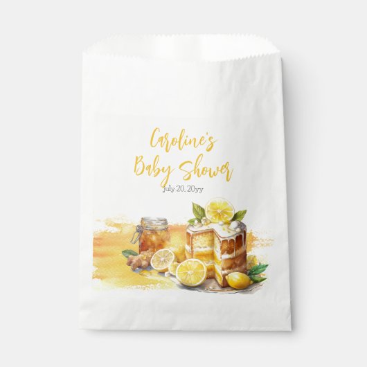 甘いレモンケーキ生姜お茶ベビーシャワー フェイバーバッグ (正面)