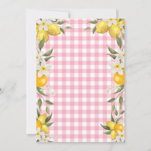 甘いレモンブリス:覚えておくべき赤ちゃんシャワー! 招待状 (裏面)