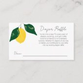 甘いレモン赤ちゃんシャワーおむつラッフル エンクロージャーカード (正面)