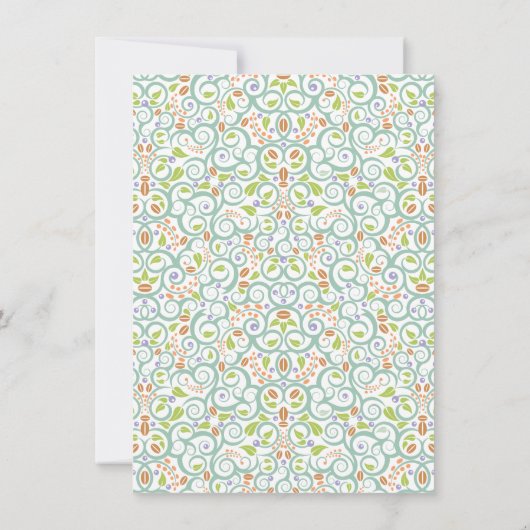 甘いレースのようティーカップ赤ちゃんシャワー男女兼用 招待状 (裏面)