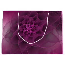 甘いロマンスの赤紫の大理石 ラージペーパーバッグ