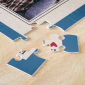 甘いロマンチックかわいいレトロバレンタインデーのギフト写真 ジグソーパズル (側面)