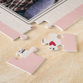 甘いロマンチックかわいいレトロバレンタインデーのギフト写真 ジグソーパズル (側面)