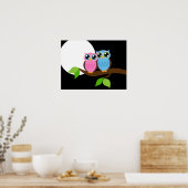 甘いロマンチックなフクロウ ポスター (キッチン)