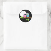 甘いロマンチックなフクロウ ラウンドシール (バッグ)