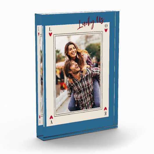 甘いロマンチックなレトロバレンタインのギフトフォトブロック フォトブロック (左)