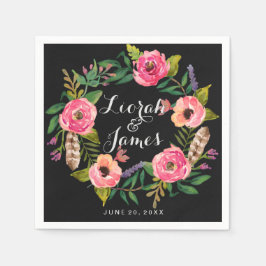 甘いロマンチックな水色の花 スタンダードカクテルナプキン