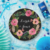 甘いロマンチックな水色の花 ペーパープレート (パーティー)