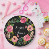 甘いロマンチックな水色の花 ペーパープレート (パーティー)