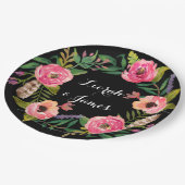 甘いロマンチックな水色の花 ペーパープレート (アングル)