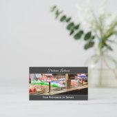 甘いローストアーモンドを使ったおいしいキャンディーショップ 名刺 (スタンド正面)