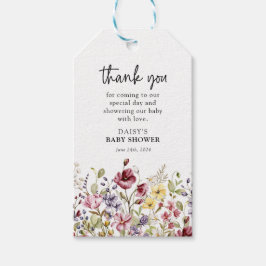 甘いワイルドフラワーの赤ちゃんシャワー ギフトタグ