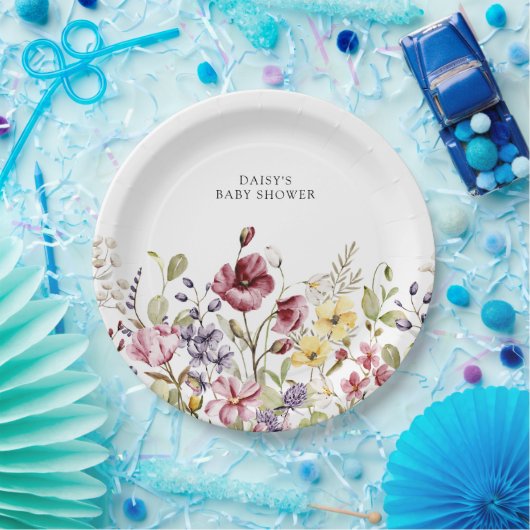 甘いワイルドフラワーの赤ちゃんシャワー ペーパープレート (パーティー)