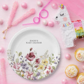 甘いワイルドフラワーの赤ちゃんシャワー ペーパープレート (パーティー)