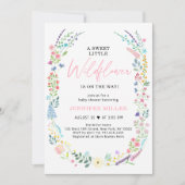 甘いワイルドフラワーの赤ちゃんシャワー 招待状 (正面)