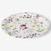 甘いワイルドフラワーパターン赤ちゃんシャワー ペーパープレート (アングル)