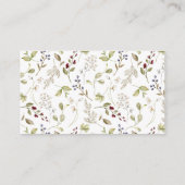 甘いワイルドフラワーベビーシャワーおむつラッフル エンクロージャーカード (裏面)