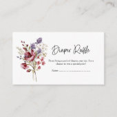 甘いワイルドフラワーベビーシャワーおむつラッフル エンクロージャーカード (正面)