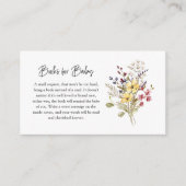 甘いワイルドフラワー赤ちゃんシャワーブックベビー エンクロージャーカード (正面)