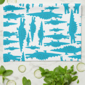 甘いワニモダンゲーターベビーシャワーギフト キッチンタオル (折り畳み)