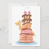 甘いワンキャットドリップチョコレート1s誕生日 招待状 (裏面)