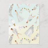 甘いヴィンテージのウェディングドレスパターン ポストカード (正面)