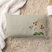 甘いヴィンテージの花のハチドリの植物園 ランバークッション (ブランケット)