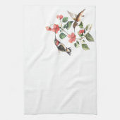 甘いヴィンテージの花のハチドリの組 キッチンタオル (縦)