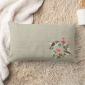 甘いヴィンテージの花のハチドリの組 ランバークッション (ブランケット)